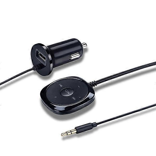 Bluetooth-bilsats Bluetooth-mottagare, Bluetooth handsfree-ljudadapter inbyggd mikrofon luftventilklämma, 2.1A USB-billaddare