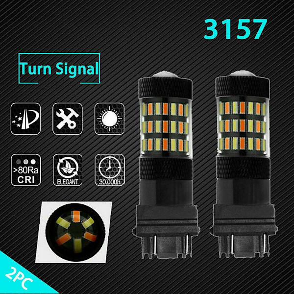2x 3157 Switchback LED Forlygtepære til Dodge Ram 1500 2500 3500