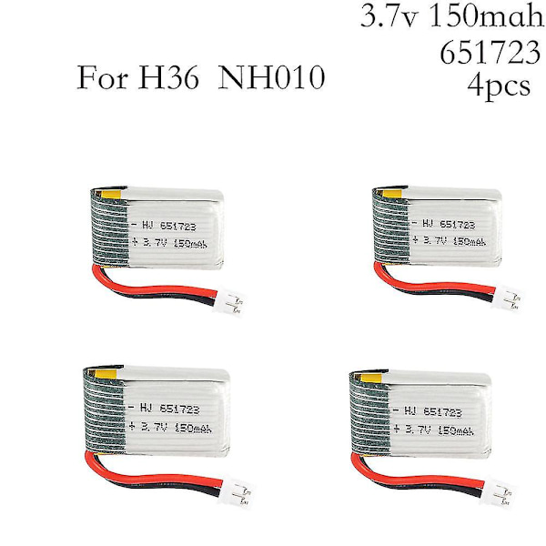 5 stk 3.7v 150mah 30c For E010 E010c E011 E013 H36 F36 Nh010 Batteri Rc Quadcopter Reservedeler 150mah 3.7 V Lipo Batteri