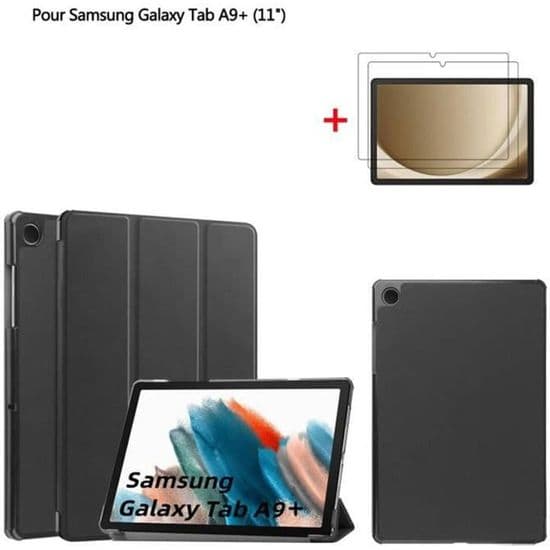 Tabletti - Samsung - Galaxy Tab A9 Plus - PU-nahkakotelo - Näytönsuoja - 11 tuumaa