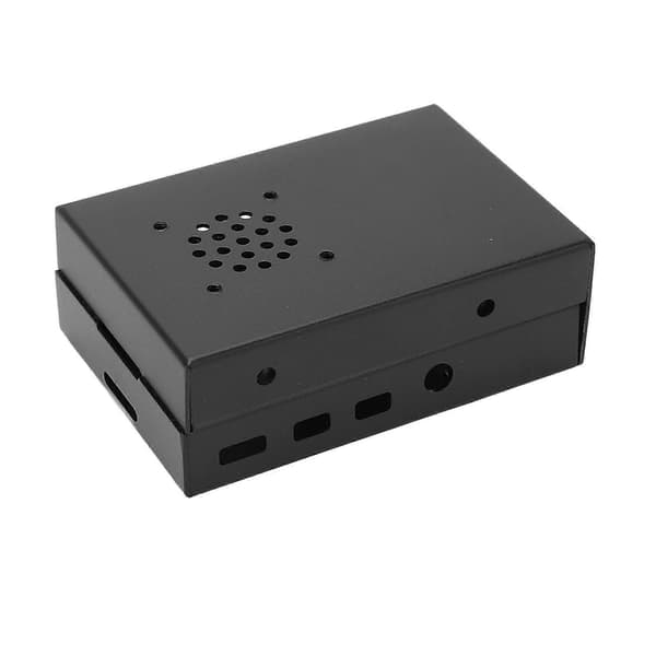 Høykvalitets Aluminium Legering Datamaskinkabinett Svart for Raspberry Pi 4B
