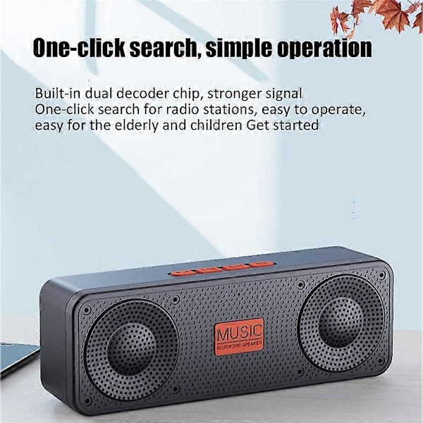 Bärbar FM-radio Trådlös Bluetooth 5.0 TWS Högtalare Mini MP3 Musikspelare Stöd TF-kort U Disk US