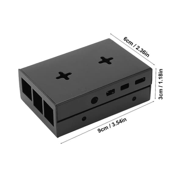 Høykvalitets Aluminium Legering Datamaskinkabinett Svart for Raspberry Pi 4B