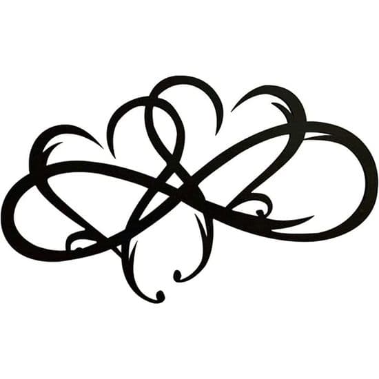 Vægdekoration - PZCC - Infinity Hjerte - Sort metal - Moderne design - Ophæng