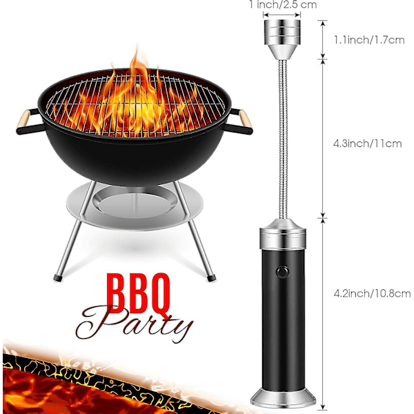 3 stk. Grill Barbecue Lys Magnetisk Base Led Bbq Lys Justerbar Bbq Lys Med 360 Graders Hals Grill Lampe Til Udendørs Grillning Og Bbq, Sort