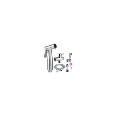 Komplett toalettbidékit, 3-vägsventil (1/2\"-3/8\"), standard franska storlekar, silver YYV