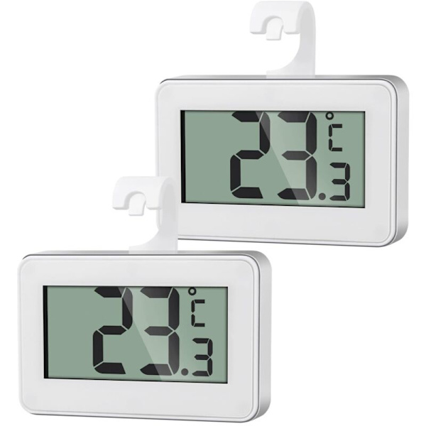2 Mini digitala termometrar. Frysetermometer. Digital kylskåpstermometer