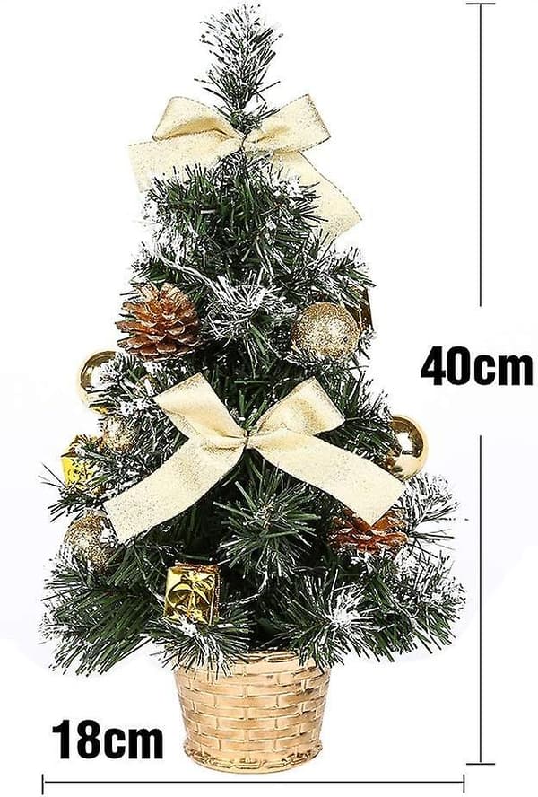 Lille Juletræ Med Lys, Mini Bordpynt Juletræ (40cm)