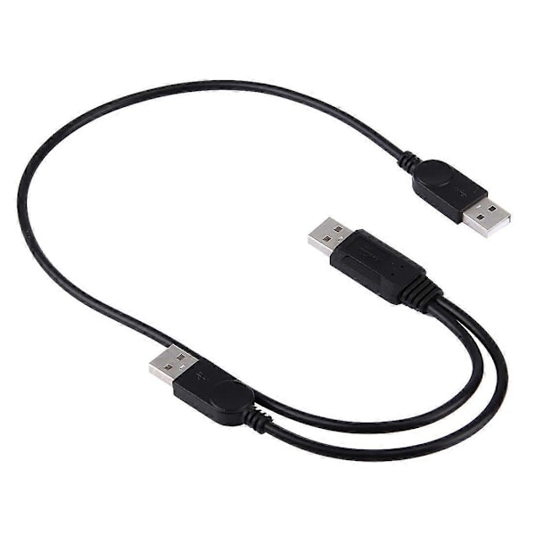2 i 1 USB 2.0 Han til 2 Dobbelt USB Han Kabel til Computer / Laptop, Længde: 50cm