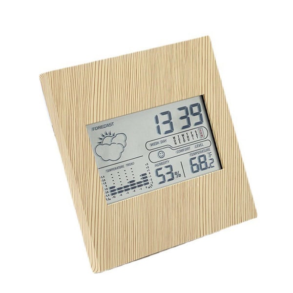 Lcd Wooden Digital Alarm Clock Clock Temperature Date Humidity Display Alarm Clock For Bedroom Living Room Desktop