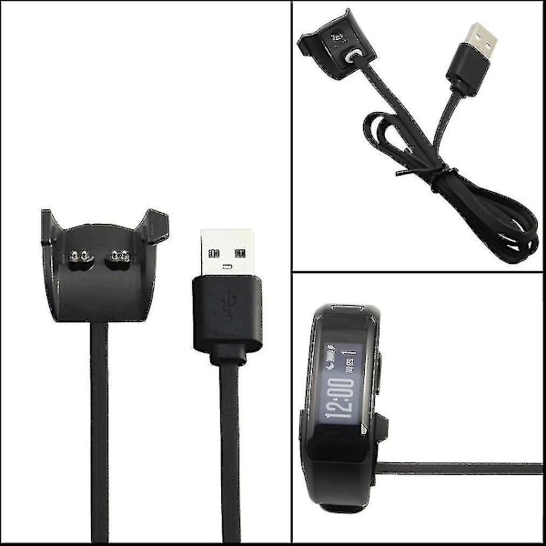 Datasyncroniseringsdockningsstation USB-laddningsklämma Laddare för Garmin Vivosmart HR-klocka