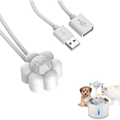 Ekstern PIR Automatisk Sensor til Kattevandfontæne DC 5V 1A med USB-interface 30cm til Vandfontæner til Katte TV-KONTAKT