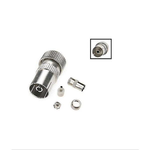 Kabel-TV-splitter koaxialkontakt koaxial digital signalantenn splitter + 2 x hona 2 x hane TV-antenn koaxialkabelkontakt adapter 1 set