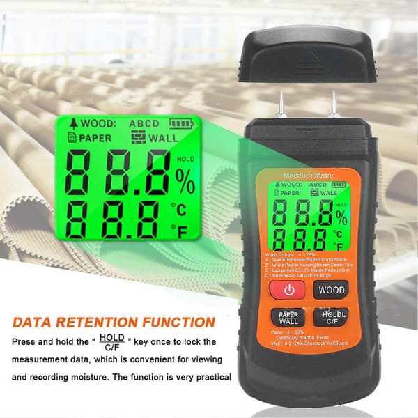 Højkvalitets ZN-MT02 Håndholdt LCD Digital Display Pin Type Træfugtmåler