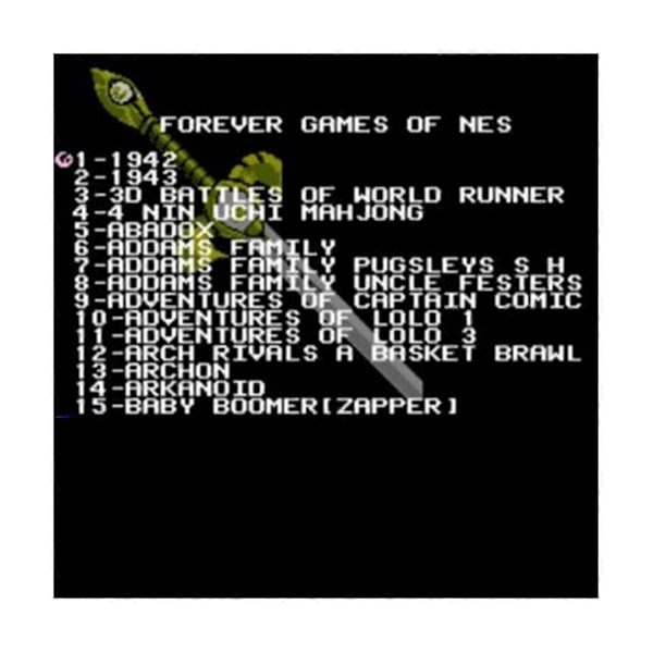 Forever GAMES OF NES 852-i-1 (405+447) Spelkassett för NES-konsol, 1024MBit Flash-chip i bruk - Svart