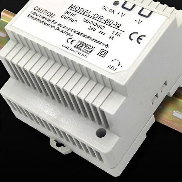 -60-12 Transformer 12 Volt 5 Amp Indrial DIN Rail AC til 12v (12