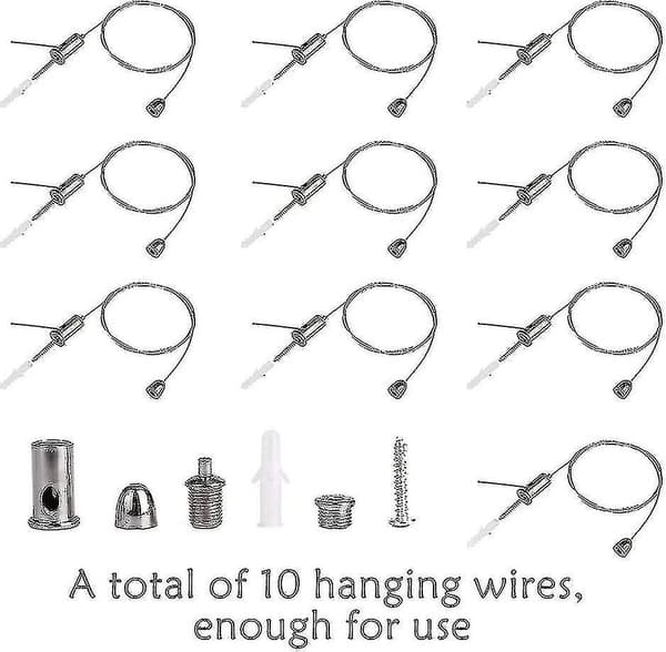 10 stk. rustfri stål wire reb krog, rustfri stål reb hængende wire kit rustfri stål suspensi