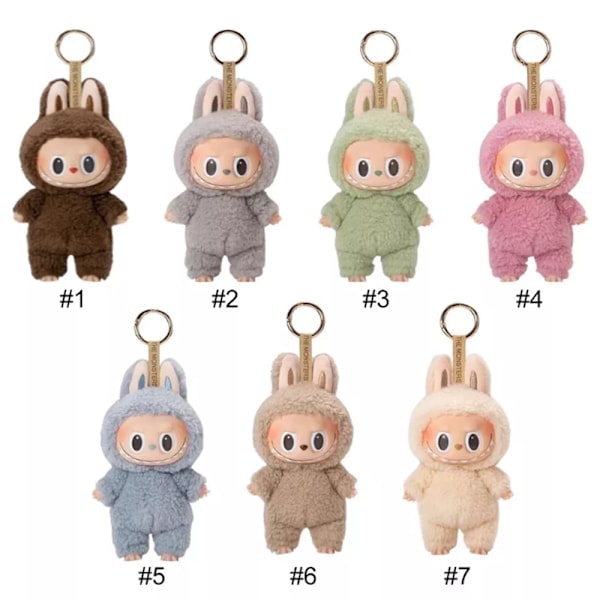 1-pakning POP MART Labubu The Monsters Spennende Macaron Plyschdockor Figurleksaker Blind Boxes Farge Tilfeldig (PA)