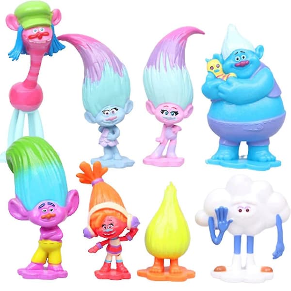 12 stk Troll Legetøj, Mini Troll Figur Legetøj Samleobjekt Model Dukker Minifigurer Bordpynt Dekoration Gave Til Børn