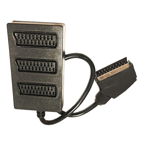 Scart 3-vejs Splitter Scart Han til Hun Adapter Stik 3WAY Scaet Splitter Kabel Linje