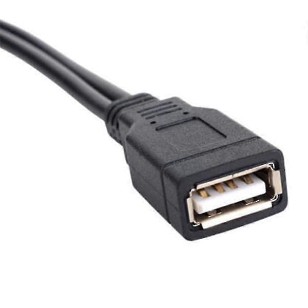 Ny USB 2.0 1 Hunn til 2 Hann Y-splitter Data Synkronisering Lading Forlengelseskabel