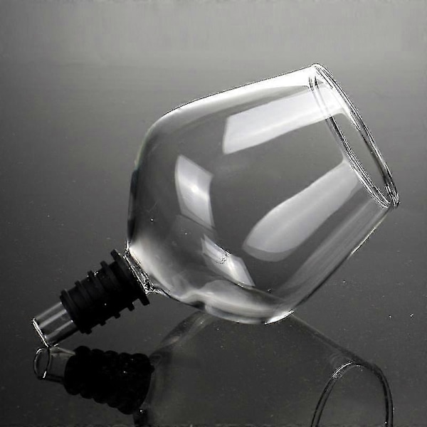 Kreativ Blyfri Glas Rödvinsproppflaska med Stamfri Skruvbar Dricksrak Kopp