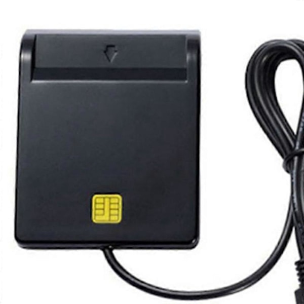 USB Smart Card Reader Atm Bank Skatteangivelse Ic Card ID-kort Smart Card Reader (Sort)