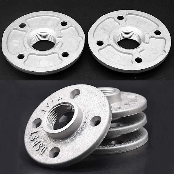 2 Pak Aluminium Legering 3/4 Rørfitting Gulv Vægflange Smedejerns