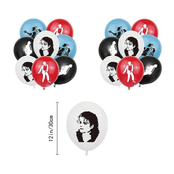 Michael Jackson Tema Bursdagsfest Tilbehør Dekorasjon Banner Ballonger Kake Toppers Sett