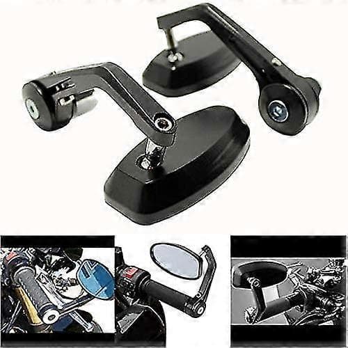 Sort 7/8\"\"22mm Runde Motorcykelspejle Styr Ende Sidespejle Til