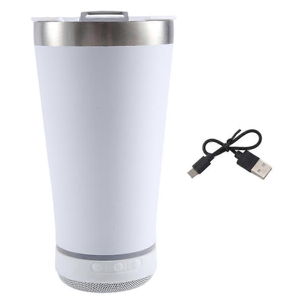 USB 16Oz Termisk Bluetooth-kopp Återanvändbar Dubbelväggig Rostfritt Stål Termoskopp 473ML Isolerad Bi