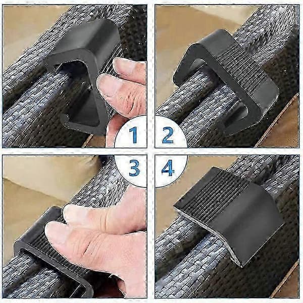 8 stk. clips til fletmøbler, sofaklips, justeringsbeslag til sofa, fastgørelsesclips til have, udendørs sofa, terrassemøbler (indvendig længde: 4,3 cm)