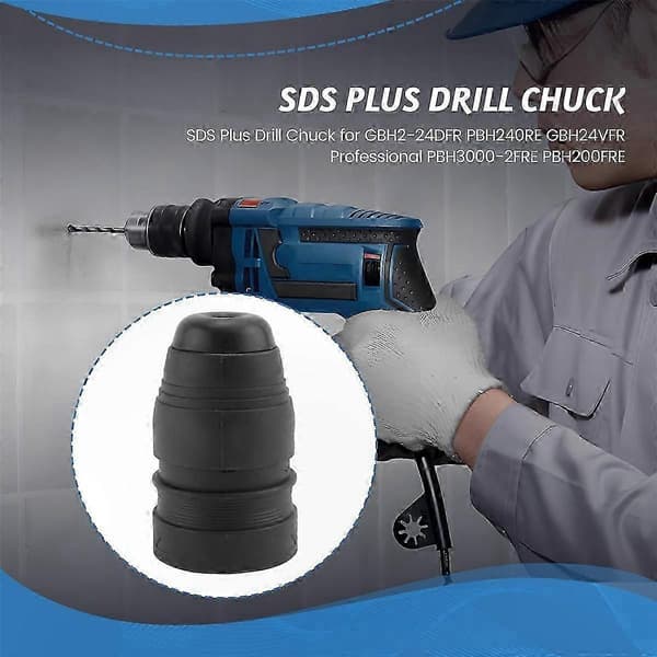 SDS Plus Drill Chuck for borehammere, kompatibel med forskjellige modeller