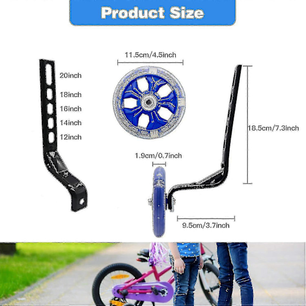 Universalträninghjul, Stabilisatorer för Barncykel, Cykelstabilisatorer Stöd Hjul, Cykelstabilisatorer, För Alla Cyklar Från 12-20 Tum