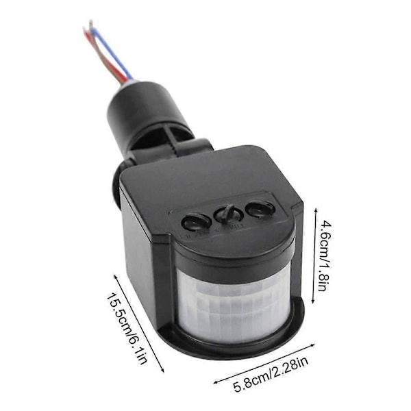 220V Infraröd PIR Rörelsesensorswitch Rörelsesensor Ljusströmbrytare med LED-ljus Automatisk Utomhus AC 220V Infraröd Detektor