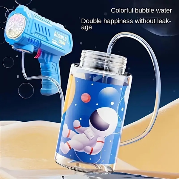 Automatisk bubbelkanon med LED-belysning - Handhållen elektrisk bubbelpistol för utomhusfester, blå A