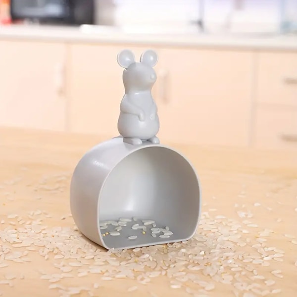 1. Ris Måleske, Risøse, Korn Måleske, Køkken Multifunktionel Plast Tegneserie Form Ris Måleske