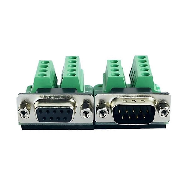 10 st DB9 Lödfria Kontakter, RS232 D-SUB Seriell till 2-rads 9-stifts Port Terminal Adapter Breakout Bo