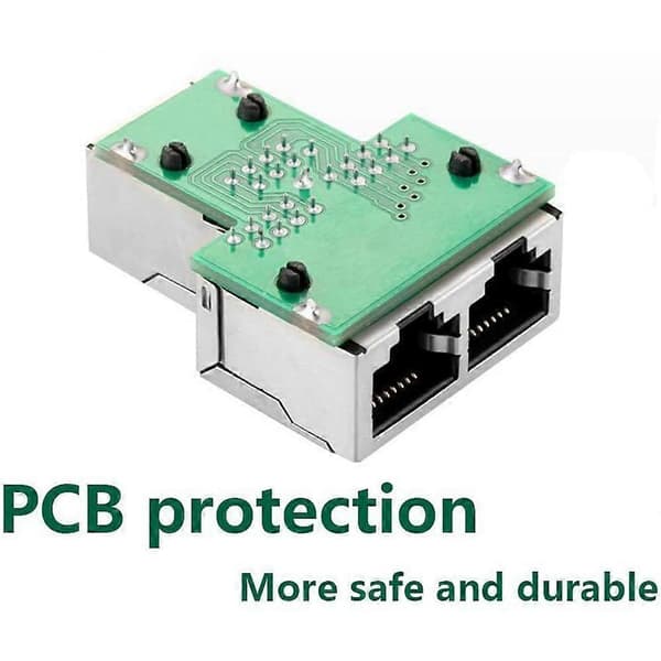 Rj11 Distributor Adapter Splitter, 2 stk. Ethernet Socket Splitter Connector Adapter Netværk Lan Kabel Doppler 1Bis2 Dual Port