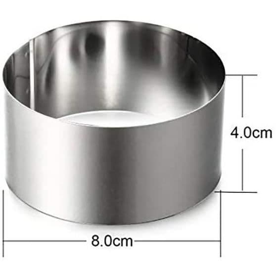 Kageform - Rustfrit Stål - Konditorring - 8 cm - Sæt med 6 - Tåler Opvaskemaskine