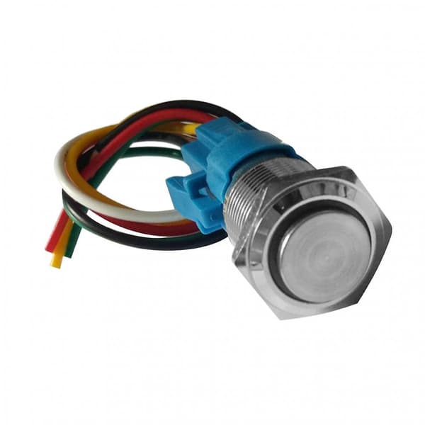 3 stk Trykknapp Selv-låsing Bryter 220v Led 16mm