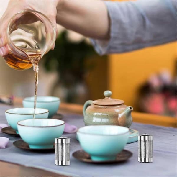Teinfuser i rustfritt stål, teblad-diffuser, krydderkule, tesil, finmasket kaffe
