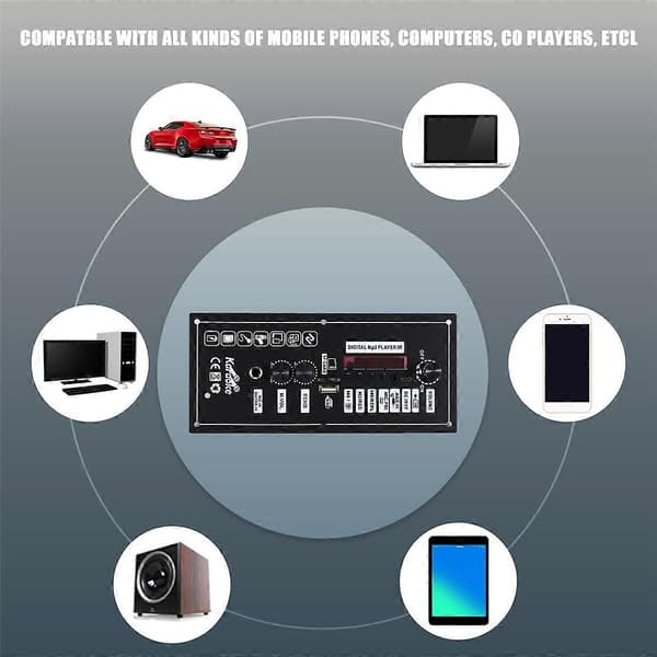 3.7V Förstärkarbräda Square Dance Högtalarförstärkare Stöd Bluetooth AUX TF-kort U-Disk Inspelning 5