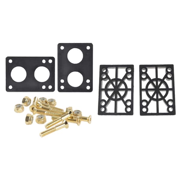 2 st Skateboard Riser Pad Longboard Gummi Risers Pads & 2 st Hård Plast Skateboard Risers 12mm L