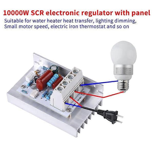 Dimmer Switch, 10000W SCR Digital Spänningsregulator Hastighetskontroll Dimmer Termostat AC 220V 80A