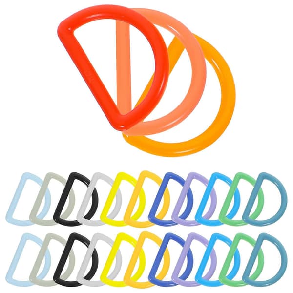 D-ring Spänne Mångsidiga Handväskor Ryggsäckar Blandade Färger 2,7x2x0,2cm Halkfri 32-pack