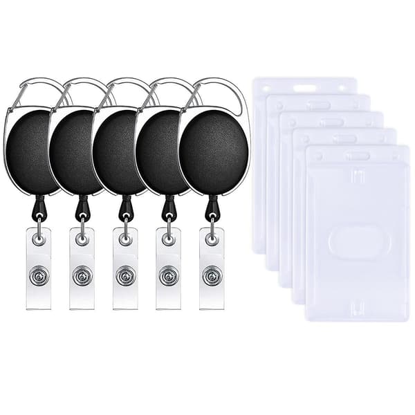 Infällbar Nyckelband 5-pack Anti-förlorad ID-kortshållare