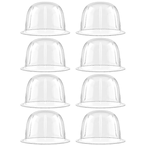 Hvide fritstående hat stativer i plastik - 8 stk. hat hylde display til hat ejere og samlere