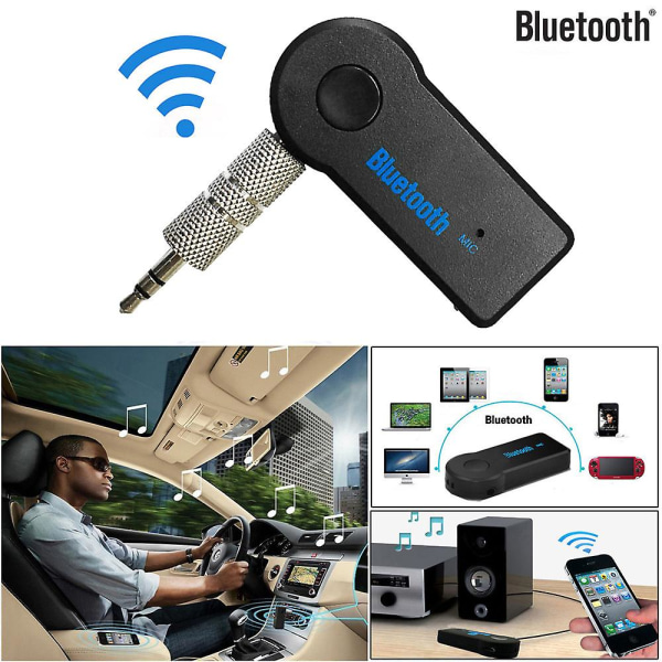 Trådlös Bluetooth 3,5 mm Aux Audio Stereo Musik Hemma Bilmottagare Adapter Mic 240490