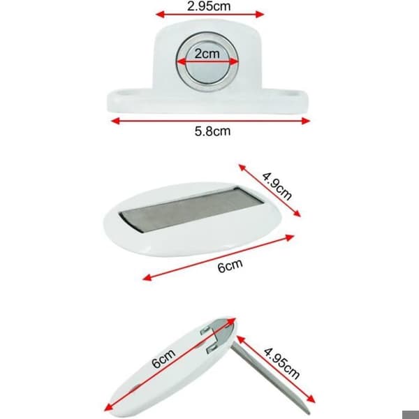 Magnetisk dørstopper - LARGEIGHT - Metall - Selvklebende - Korrosjonsbestandig - Hvit